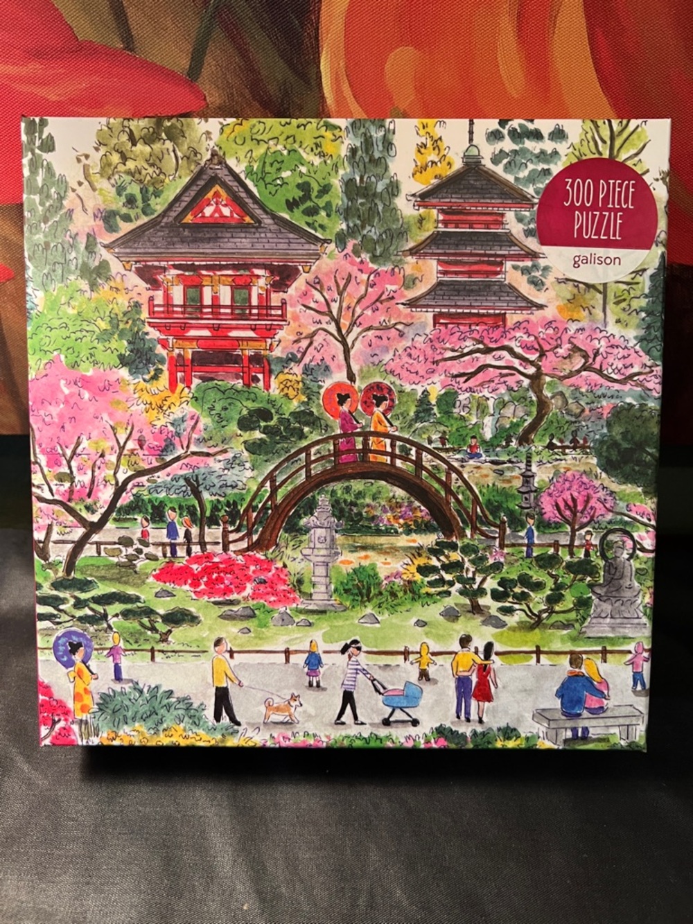 Galison Sakura Garden 300-Piece Jigsaw Puzzle - Pink & Green